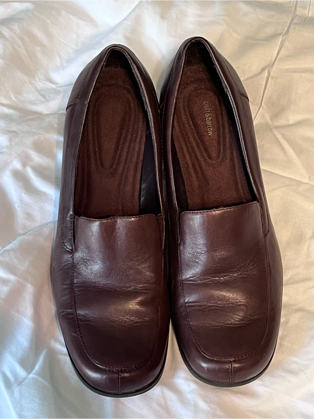 Croft & Barrow Women's Dark Brown Leather Slip-On Loafers